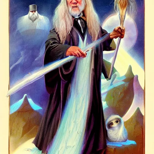 Prompt: dumbledore as wizard sloth by Boris Vallejo, fantasy illustration