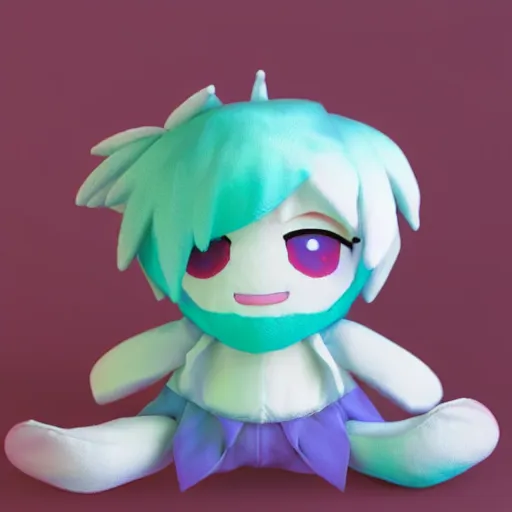 Prompt: cute fumo plush of a boy who loves to party, three point lighting, jellyfish, refractive optics, vray