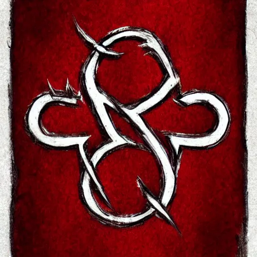 Image similar to red mark of cain symbol, highly detailed, concept art, artstaion