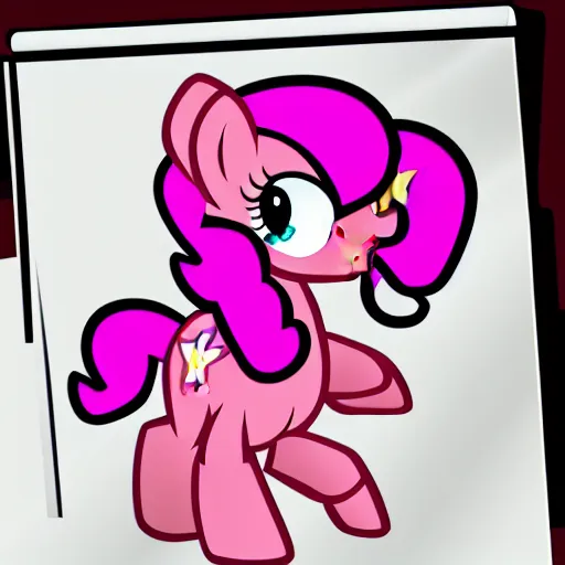 Image similar to Pinkie Pie, drawn by professional brony artist, vector graphics