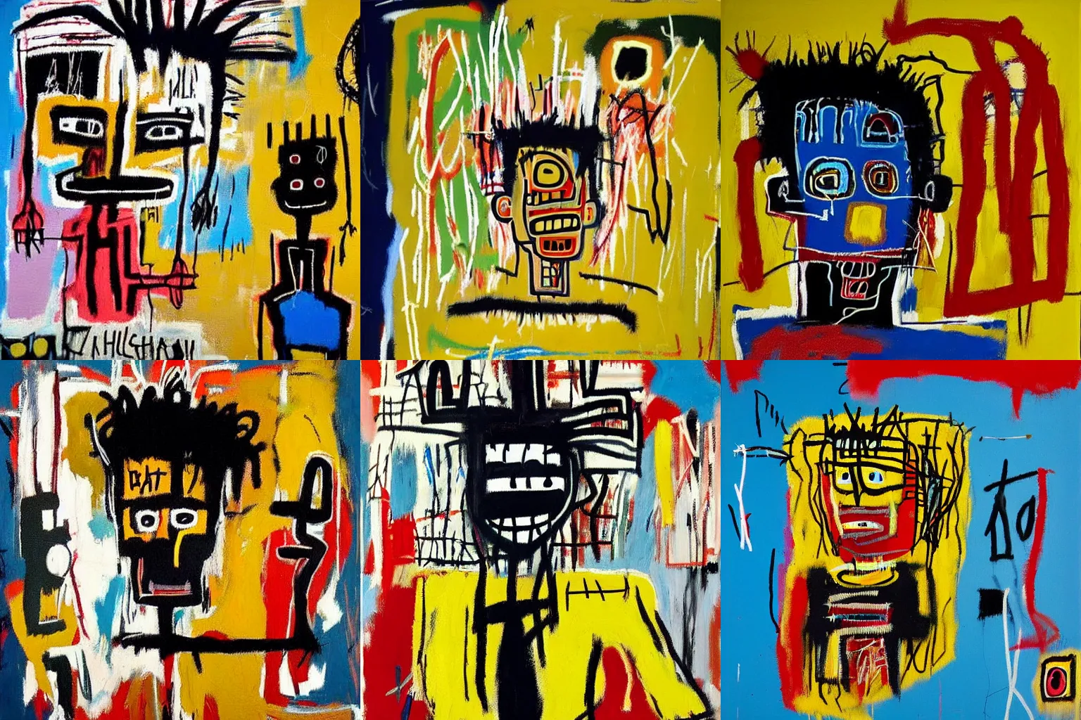 Image similar to highly detailed paintings by Jean-Michel Basquiat