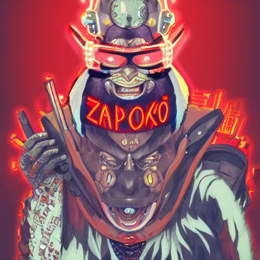 Image similar to a detailed portrait of a fashionable japanese demon wearing a cyberpunk bosozoku outfit the style of william blake and norman rockwell, kubrick, neon color scheme, crisp, artstationhd