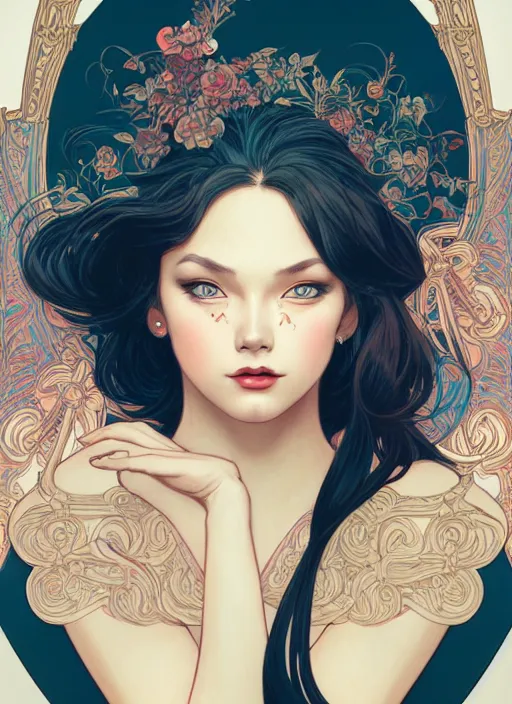 Image similar to girl venizian, extremely detailed, sharp focus, portrait, smooth, digital illustration, by james jean, by rossdraws, mucha, frank franzzeta, sakimichan