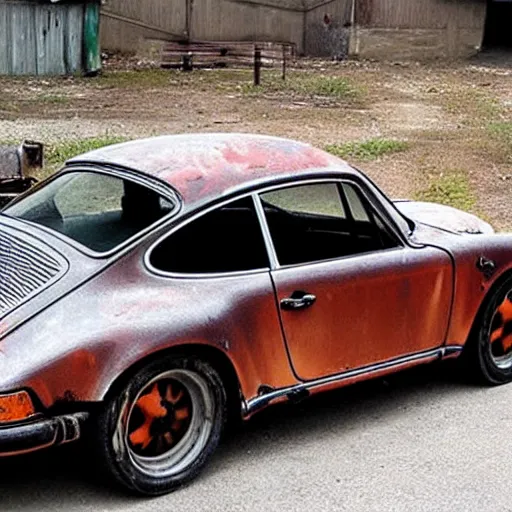 Image similar to rusty, scrap, salvage, junk 9 1 1 porsche