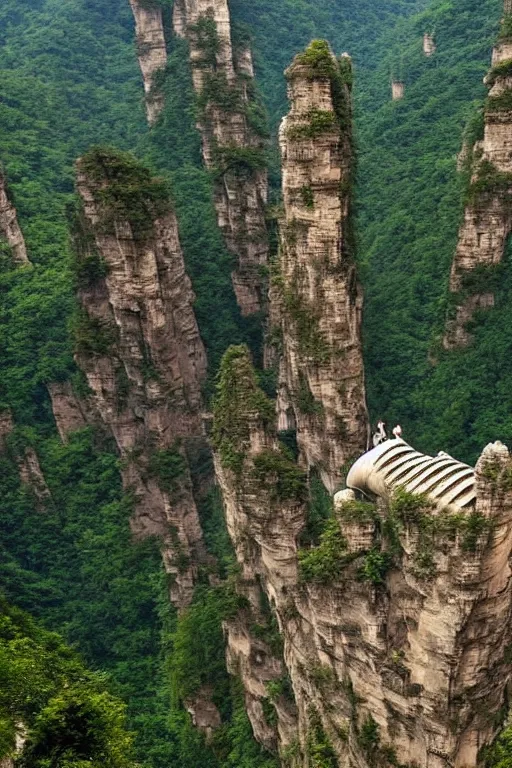 Image similar to pipe organ carved into zhangjiajie, award winning national geographic, iol painting