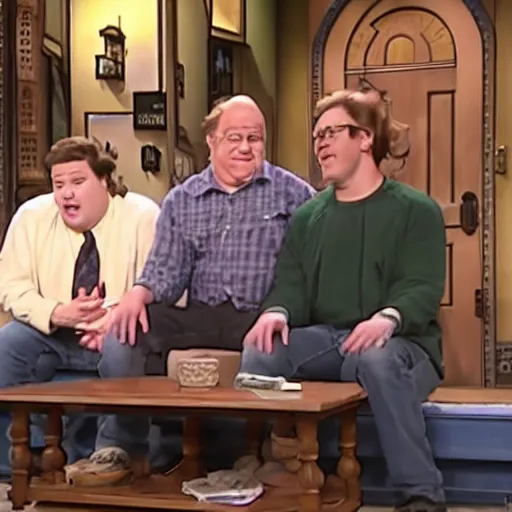 Image similar to a Saturday Night Live sketch starring Fred, Greg, Bob, and Sarah