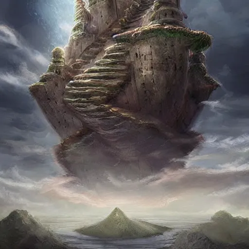 Image similar to a floating castle in the sky, clouds background, island floating in the sky, epic fantasy style art, fantasy epic digital art