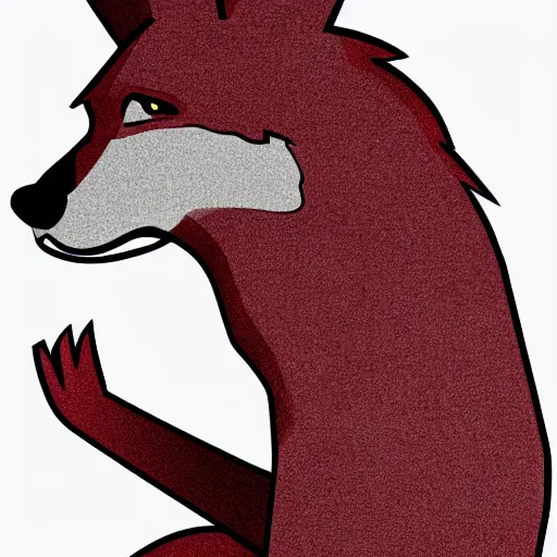 Prompt: A dingo mascot, maroon and white, NFL, highly detailed design, high evolution, legendary, smooth, sharp focus, line art, Canva art, art by Paul Rand