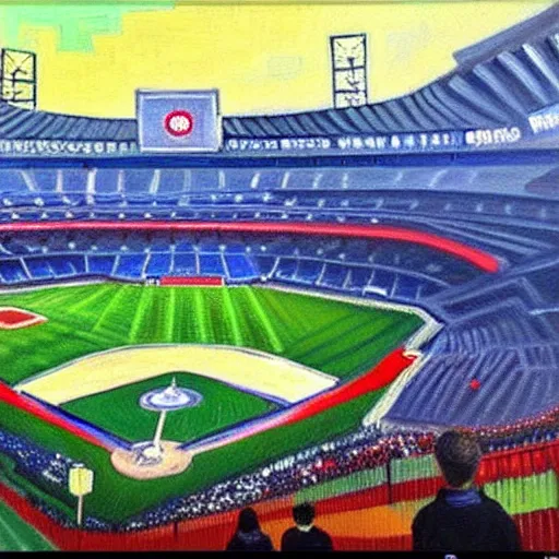 Prompt: a beautiful painting of the rogers centre, oil on canvas, by van gogh