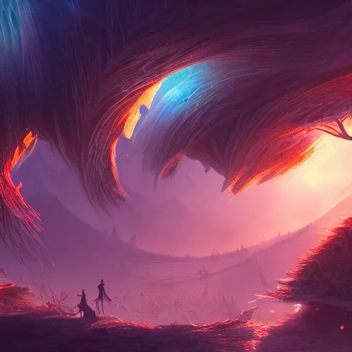 Image similar to Quantum entanglement, intricate, elegant, fantasy, highly detailed, digital painting, concept art, sharp focus, illustration, beautiful volumetric lighting, epic light, artstation, magic hour lighting, colorful, sunshine, springtime, art by Sylvain Sarrailh