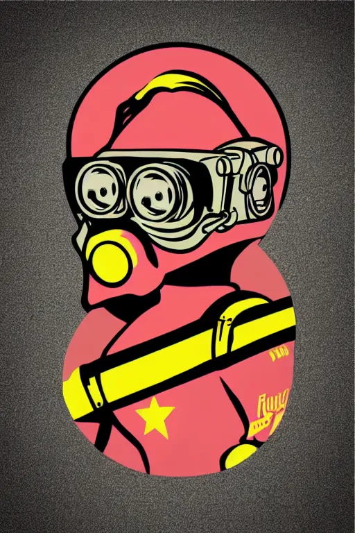 Image similar to fallout 7 6 retro futurist illustration art by butcher billy, sticker, colorful, illustration, highly detailed, simple, smooth and clean vector curves, no jagged lines, vector art, smooth andy warhol style