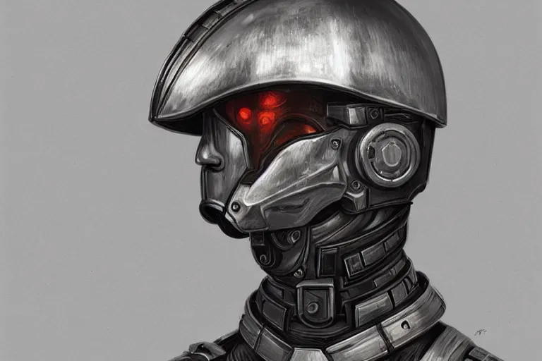 Prompt: cybernetic roman soldier in helmet, elegant, highly detailed, sharp focus, illustration, beautiful, geometric, trending on artstation, battlefield, cinematic, artwork by wlop