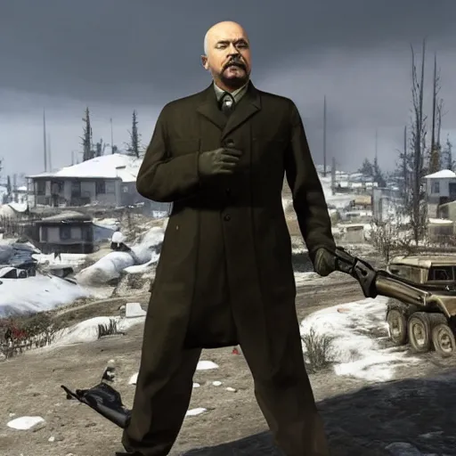 Prompt: lenin in call of duty warzone, detailed