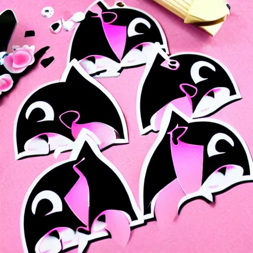 Image similar to symmetrical kawaii bat sticker