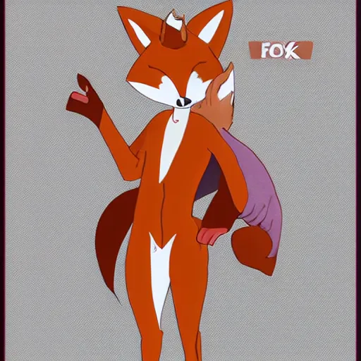 Image similar to an anthropomorphic fox, fursona!!! by kawacy, trending on artstation, full body