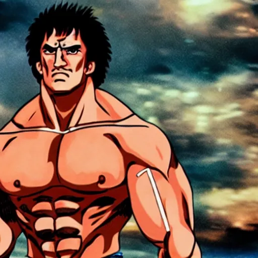 Image similar to dwayne the rock johnson as kenshiro in fist of the north star, 4 k