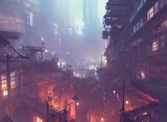 Image similar to concept art of a dieselpunk city, key visual, ambient lighting, highly detailed, digital painting, artstation, concept art, sharp focus, by makoto shinkai and akihiko yoshida and hidari and wlop