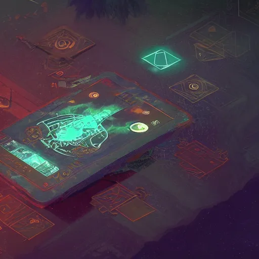 Image similar to user interface, tarot layout, right elevation, by victo ngai and andreas rocha and greg rutkowski, trending on artstation, unreal engine, 4 k, 8 k hd wallpaperjpeg artifact, blur, artfact