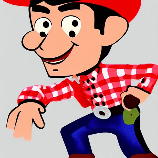 Image similar to detailed cartoon portrait of nathan fielder cowboy dancing, pixar, sharp high quality