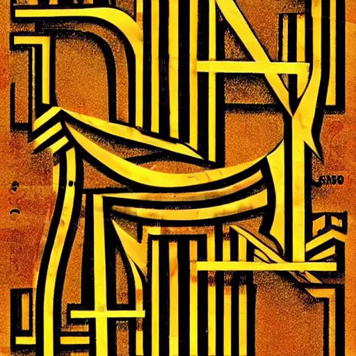 Prompt: the alphabet!! typography, high contrast, layers, egyptienne, bauhaus style