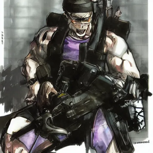 Prompt: punished bonzi buddy, concept art by yoji shinkawa