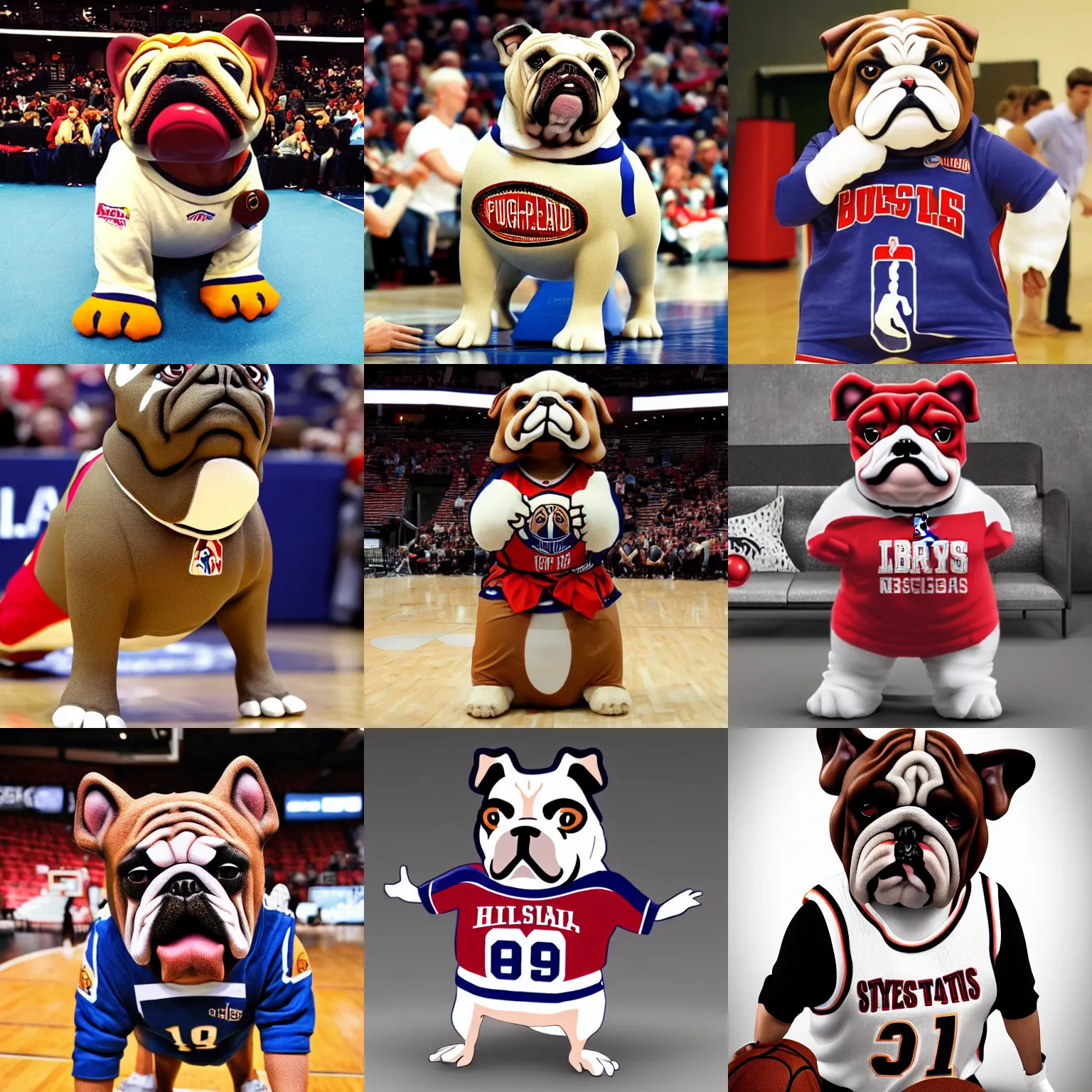 Prompt: NBA style bulldog mascot