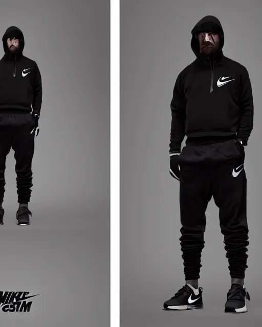 Image similar to Medium shot of Erolson Hugh wearing Nike ACG+Acronym P31-DS Pants in the style of greg rutkowski