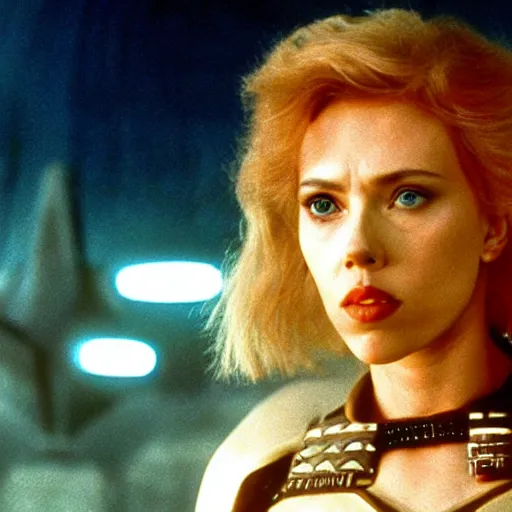Prompt: a still of Scarlett Johansson in Dune (1984)