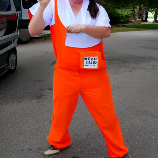 Image similar to chick dressed as an inmate