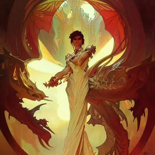 Prompt: ghost dragon by greg rutkowski artgerm alphonse mucha