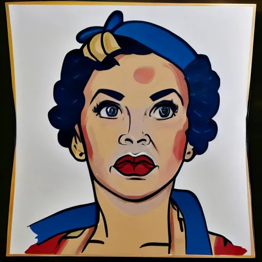 Image similar to a portrait of Rosie the riveter