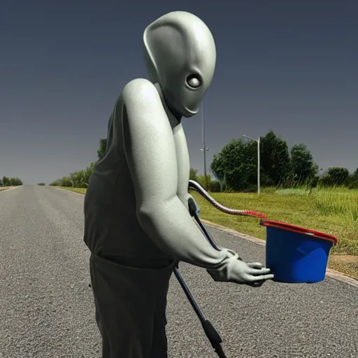 Image similar to grey alien janitor