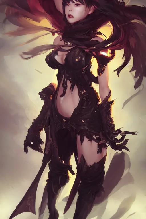 Prompt: ORC girl in a blade and soul spinoff artbook rendered by the artist Hyung tae Kim, Jiyun Chae, Lê Long, Joe Madureira, trending on Artstation by Hyung tae Kim, artbook, Stanley Artgerm Lau, WLOP, Rossdraws , James Gurney