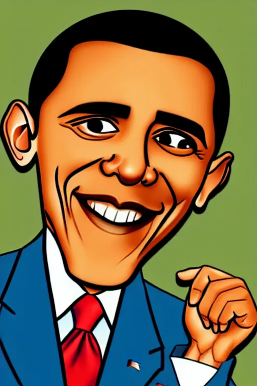 Image similar to barack obama, in the style of dan decarlo, as drawn by dan decarlo for archie comics,