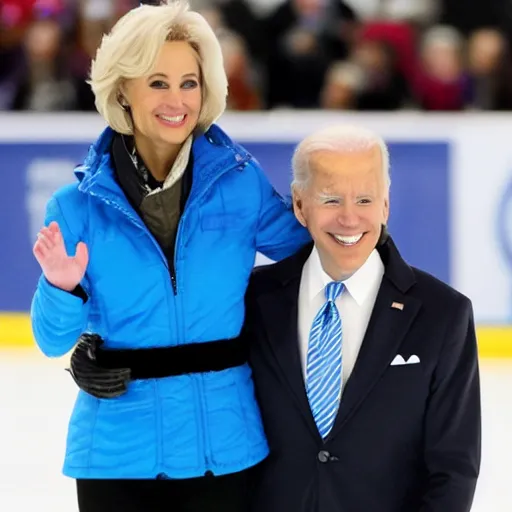 Image similar to joe biden ice skating