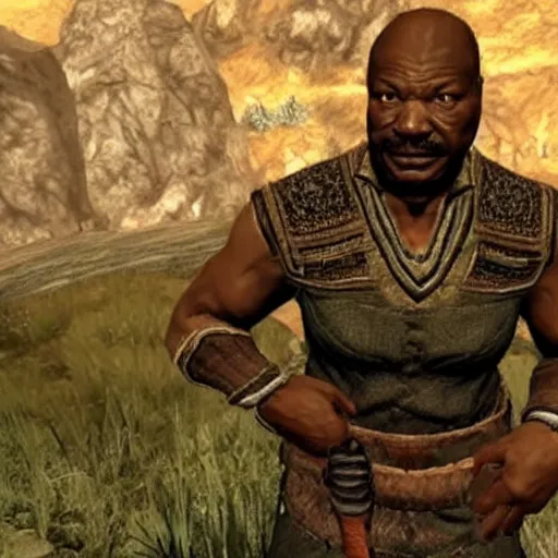 Prompt: carl weathers in skyrim