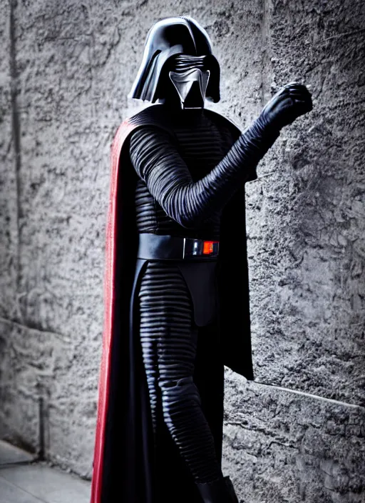 Image similar to kylo ren stylish dress fashion magazine photoshoot, professional photography, intricate clothing