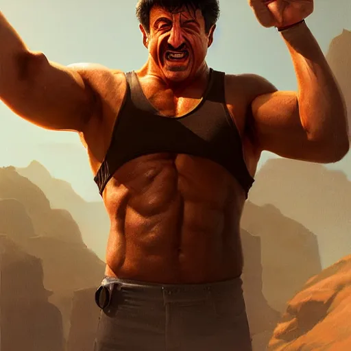 Prompt: stallone as happy potatoe, by ilya kuvshinov, rtx rendering, octane render 1 2 8 k, maya, extreme high intricate details by tom bagshaw, medium shot, close up shot, composition by sana takeda, lighting by greg rutkowski