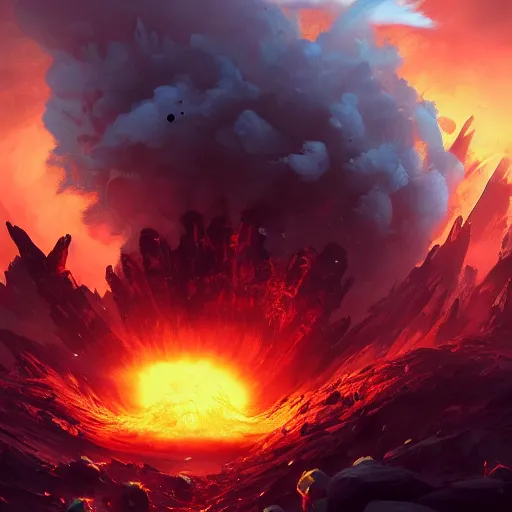 Prompt: nuclear explosion, 💣 💥, 💣 💥, 💣 💥💣 💥, bomb explosion, 💣 💥, 💣 💥, 💥, bright art masterpiece artstation. 8k, sharp high quality artwork in style of Jose Daniel Cabrera Pena and Greg Rutkowski, concept art by Tooth Wu, blizzard warcraft artwork, hearthstone card game artwork, exploding, grenade explosion