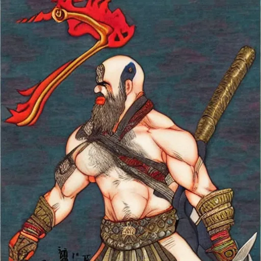 Prompt: Kratos in Chinese mythology