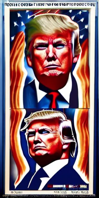 Prompt: donald trump american patriot apotheosis in the style of alex grey