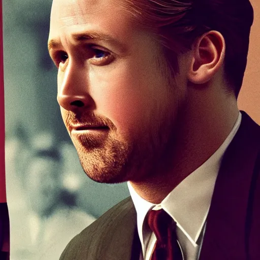 Image similar to a poster of ryan gosling playing martin luther king in a biopic, 4 k, film footage, highly detailed, movie poster