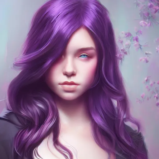 Prompt: teen girl, violet hair, gorgeous, amazing, elegant, intricate, highly detailed, digital painting, artstation, concept art, sharp focus, illustration, art by ross tran