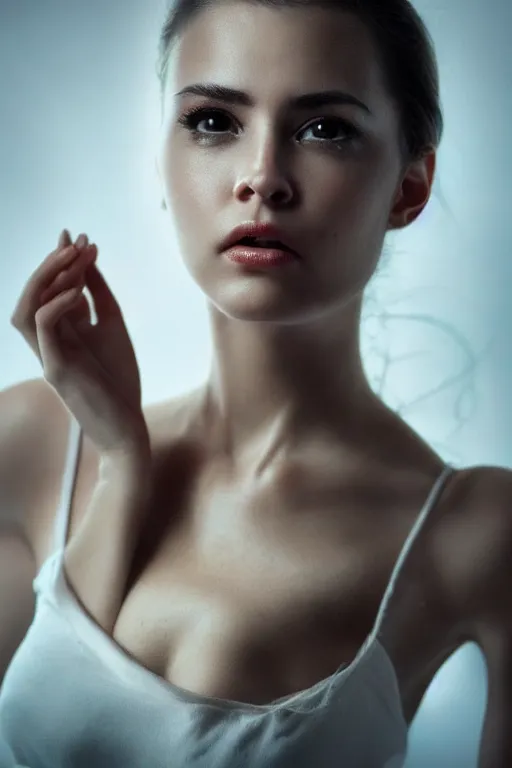 Image similar to ! dream foto of a very beautiful woman, highly detailed, cinematic, dramatic lighting,