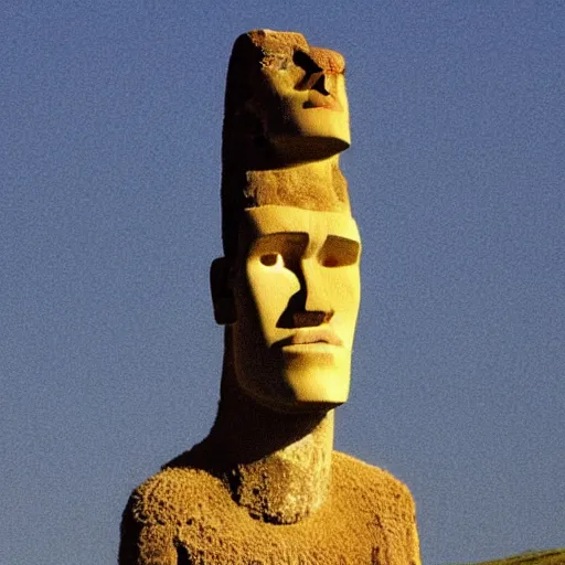 Prompt: vitalik buterin easter island head