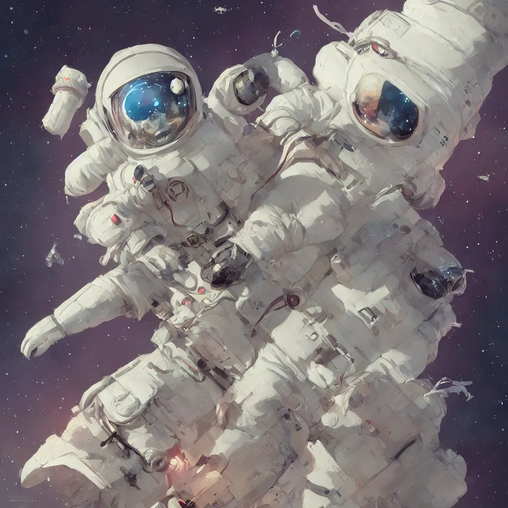 Image similar to bunny astronaut by rossdraws and greg rutkowski, detailed, midjourney