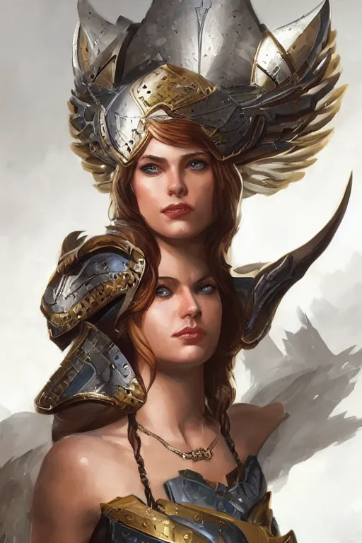 Image similar to amazon valkyrie athena, d & d, fantasy, portrait, highly detailed, headshot, digital painting, trending on artstation, concept art, sharp focus, illustration, art by artgerm and greg rutkowski and magali villeneuve