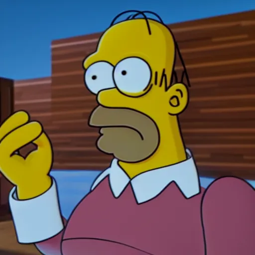 Image similar to homer simpson, realistic face, highly detailed eyes, highly detailed face, 8 k, hd, octane render, unreal engine, 3 d shading, subsurface scattering, limited concentration, iteration 1 0 0 0 0 0 0