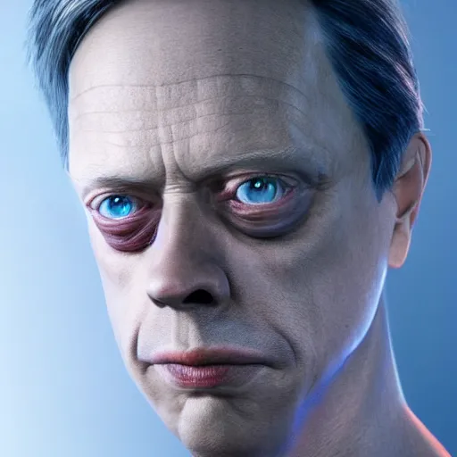 Image similar to hyperrealistic mixed media image of steve buscemi as superman, stunning 3 d render inspired art by xiang duan and thomas eakes, perfect facial symmetry, immaculate complexion, realistic, highly detailed attributes and atmosphere, dim volumetric cinematic lighting, 8 k octane detailed render, post - processing, masterpiece,