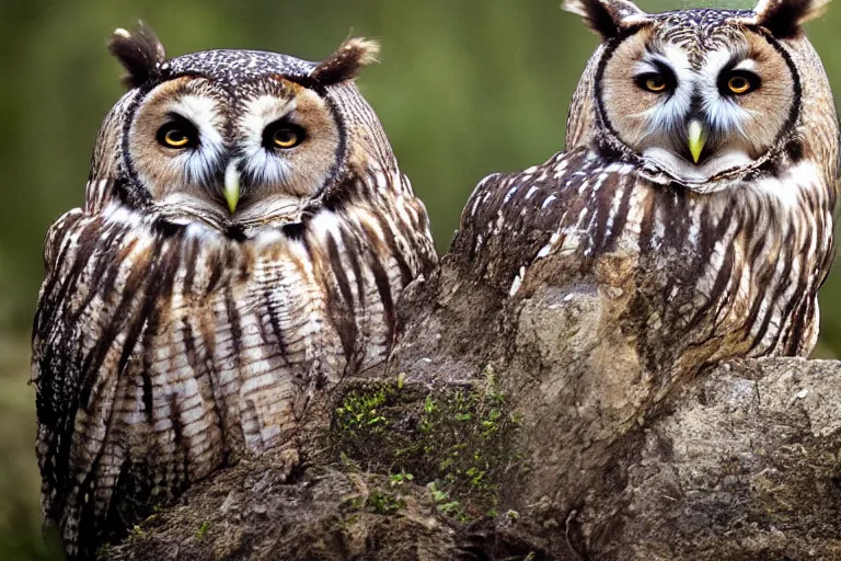 Image similar to wildlife photography of an Owl bear hybrid bear owl by Emmanuel Lubezki